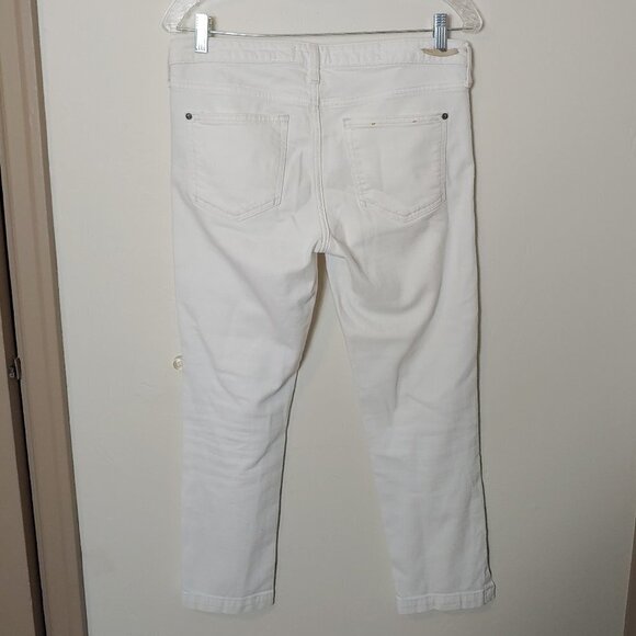Pilcro & the Letterpress Anthropologie Crop White Denim Jeans Ankle Zipper Boho - Picture 4 of 8